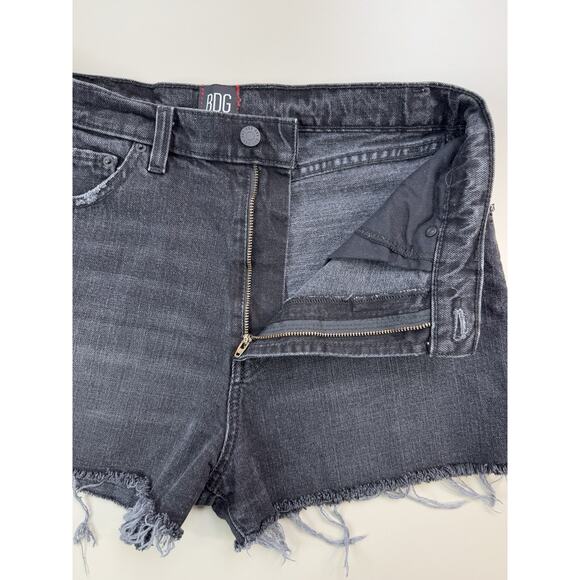 BDG Womens Denim Cut Off Jean Shorts 29 Black Girlfriend High Rise Cowboy Rock - Picture 5 of 12